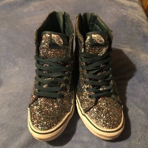 Vans multi glitter high top shoes